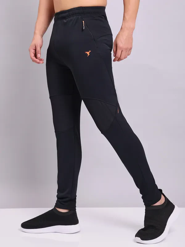 Men Solid Slim Fit Trackpants with TECHNO DRY