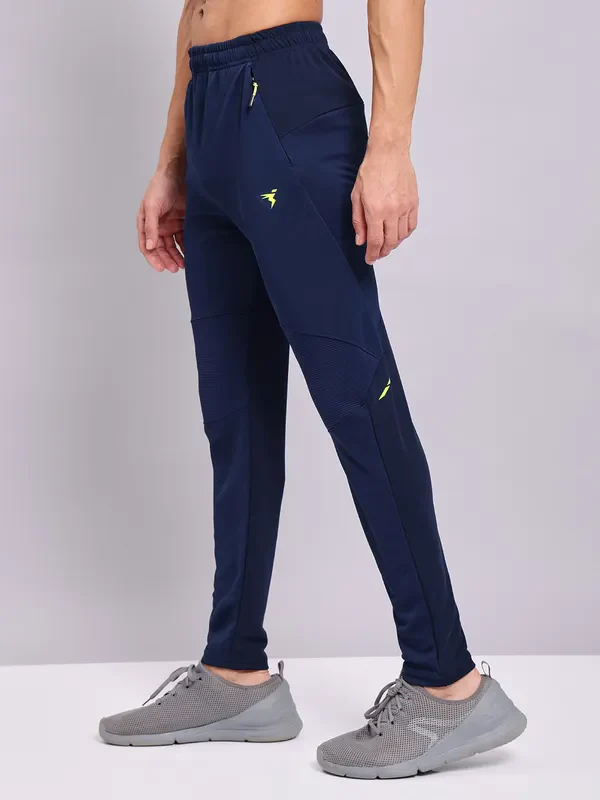 Men Solid Slim Fit Trackpants with TECHNO DRY - Image 3
