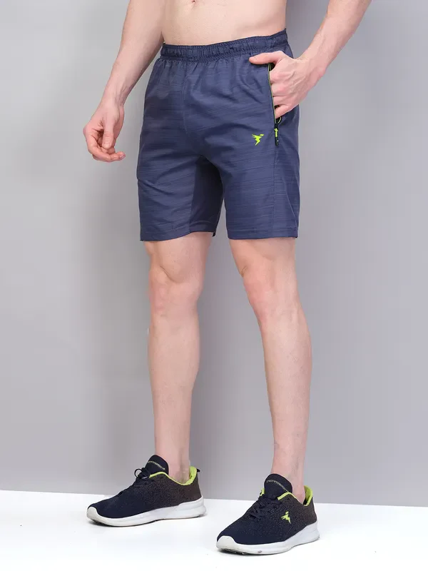 Men Melange Slim Fit Shorts with TECHNOLITE - Image 4