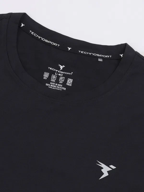 Men Solid Slim Fit Crew Neck T-shirt with COTFLEX - Image 7