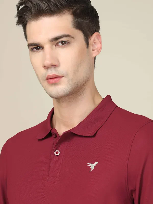 Men Solid Slim Fit Polo T-shirt with MATPIQ - Image 6