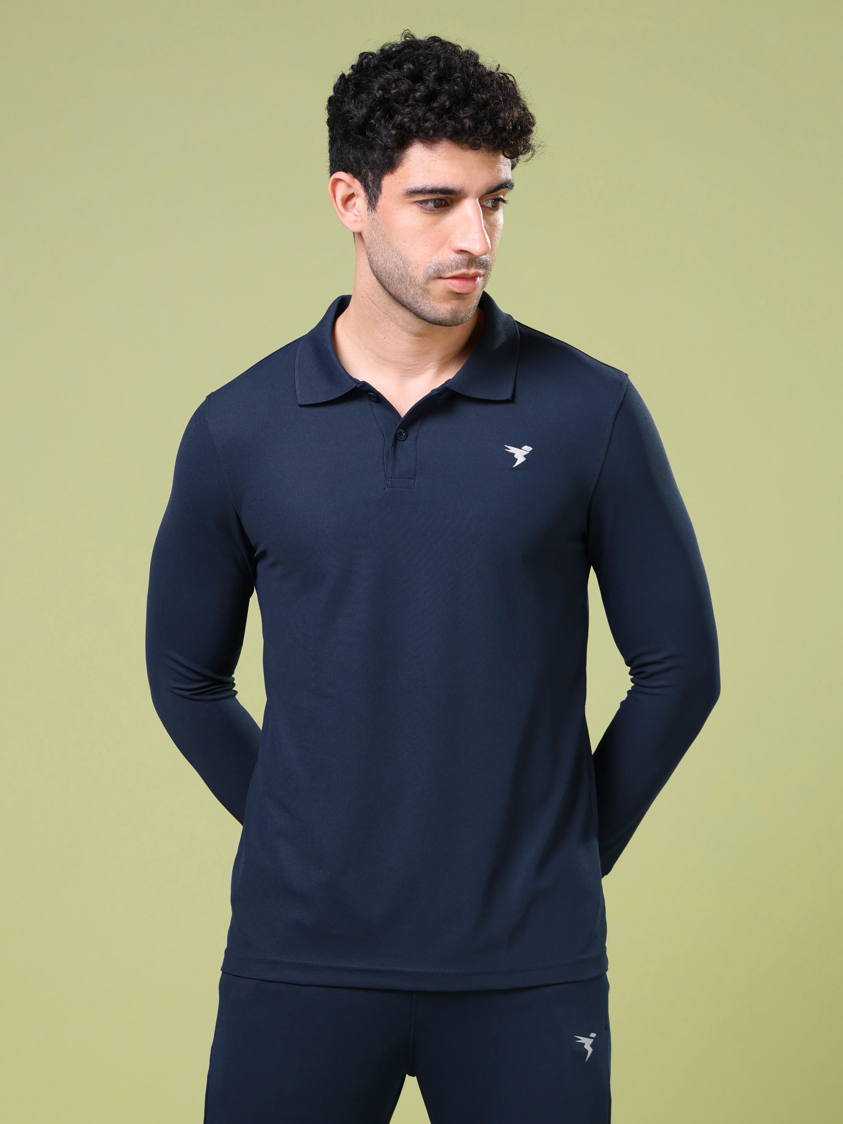 Men Solid Slim Fit Polo T-shirt with MATPIQ - Image 2