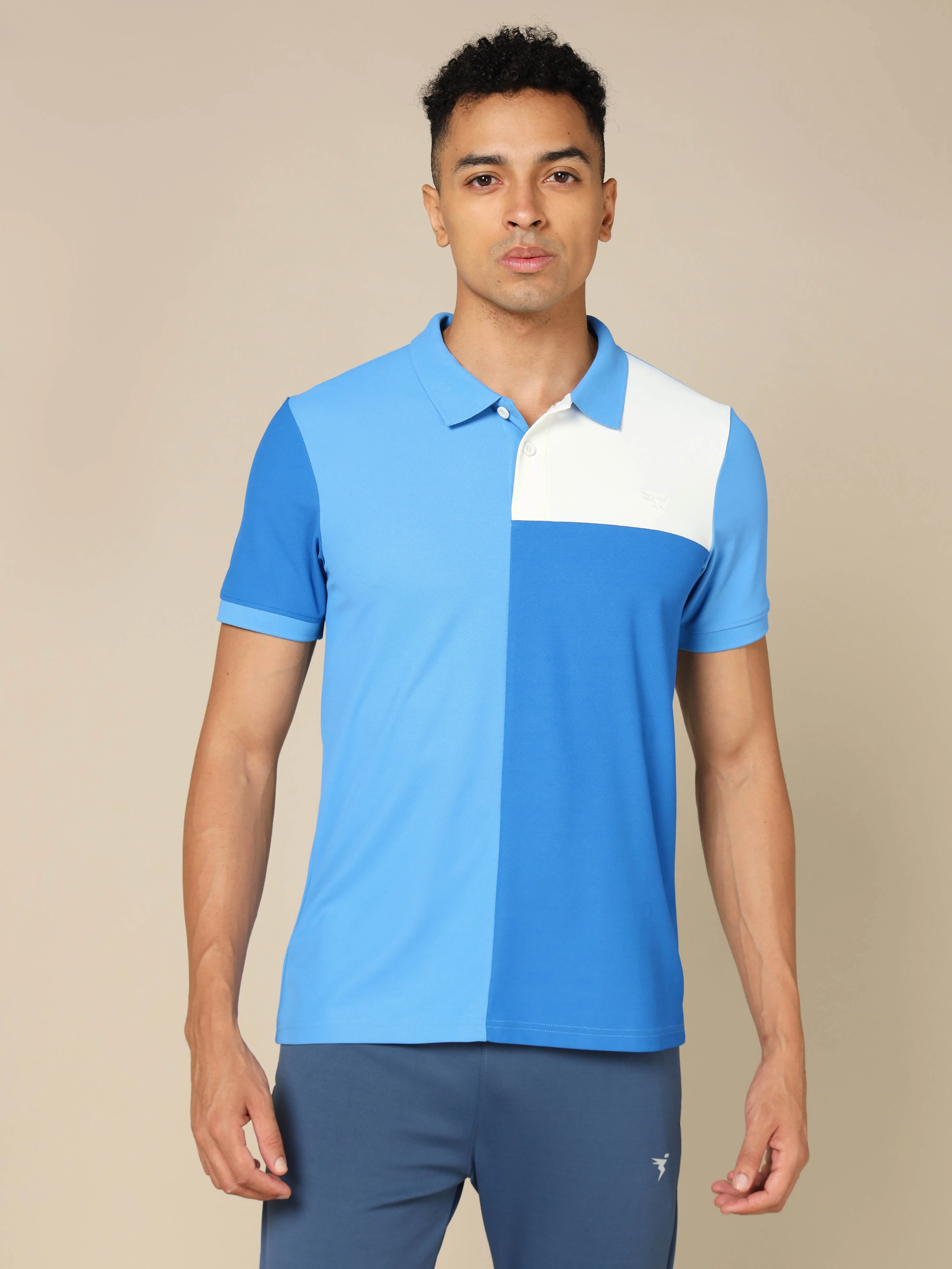 Men Colorblock Slim Fit Polo T-shirt with TECHNO COOL+ - Image 2