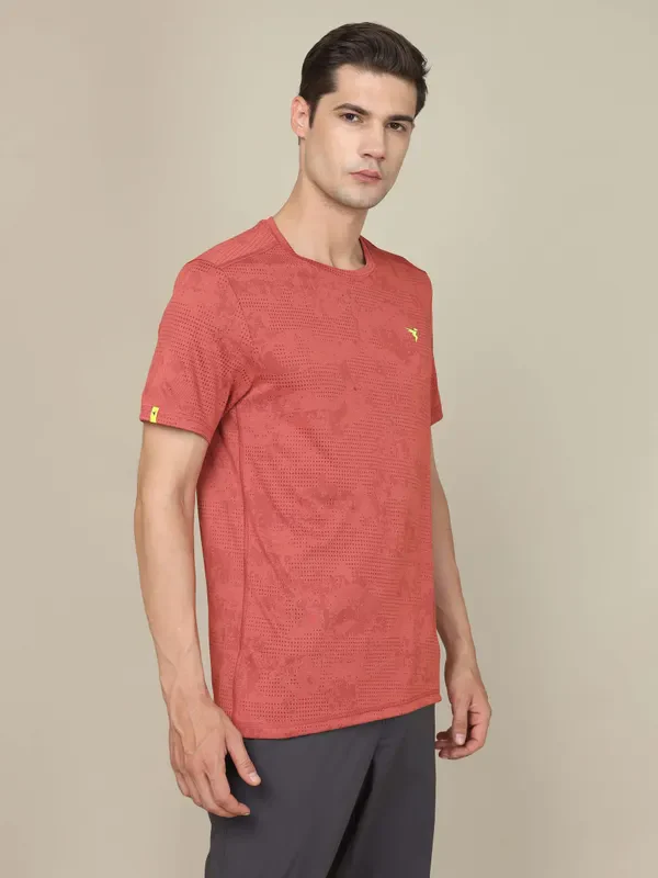 Men Jacquard Slim Fit Crew Neck T-shirt with DOUBLE COOL - Image 5