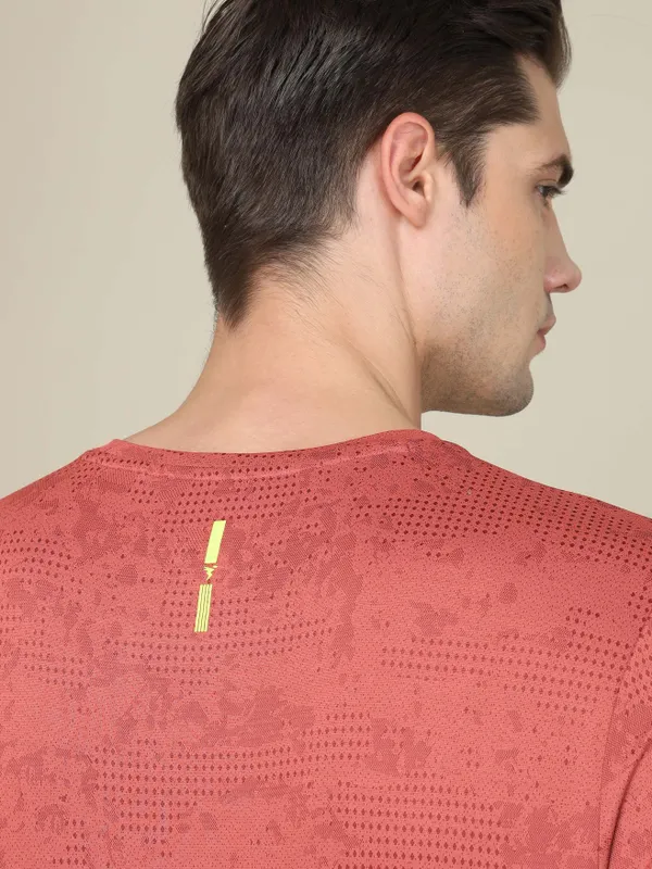Men Jacquard Slim Fit Crew Neck T-shirt with DOUBLE COOL - Image 6