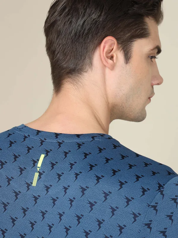 Men Jacquard Slim Fit Crew Neck T-shirt with DOUBLE COOL - Image 5