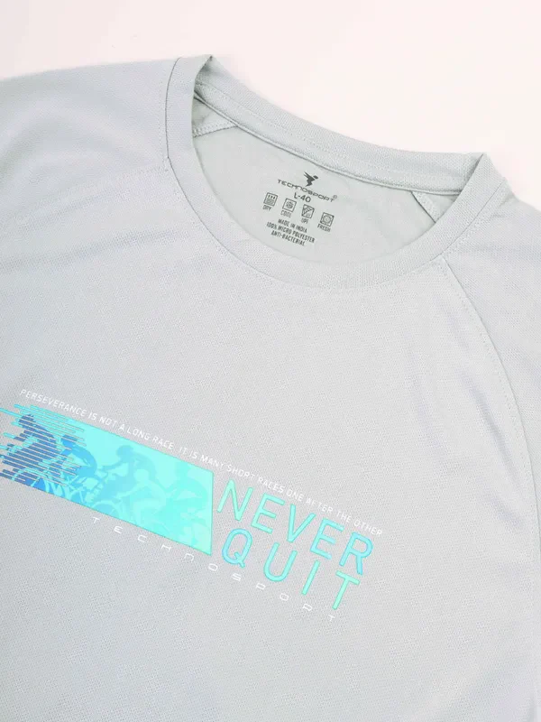 Men Graphic Printed Slim Fit Crew Neck T-shirt with TECHNO COOL+ - Image 7