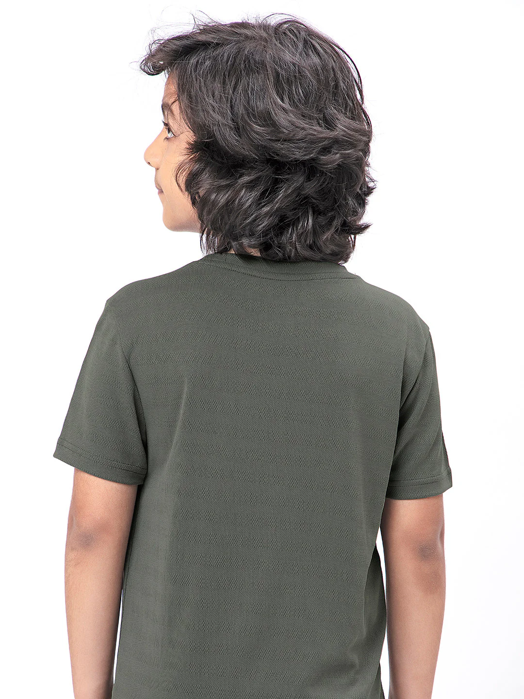 Boys Solid Slim Fit Crew Neck T-shirt with DOUBLE COOL - Image 3