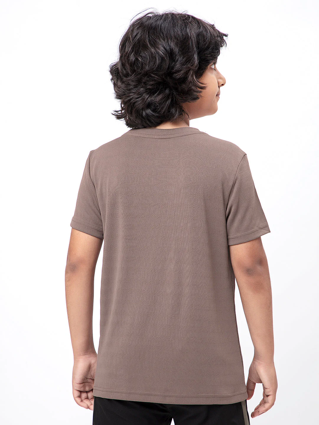 Boys Solid Slim Fit Crew Neck T-shirt with DOUBLE COOL - Image 3