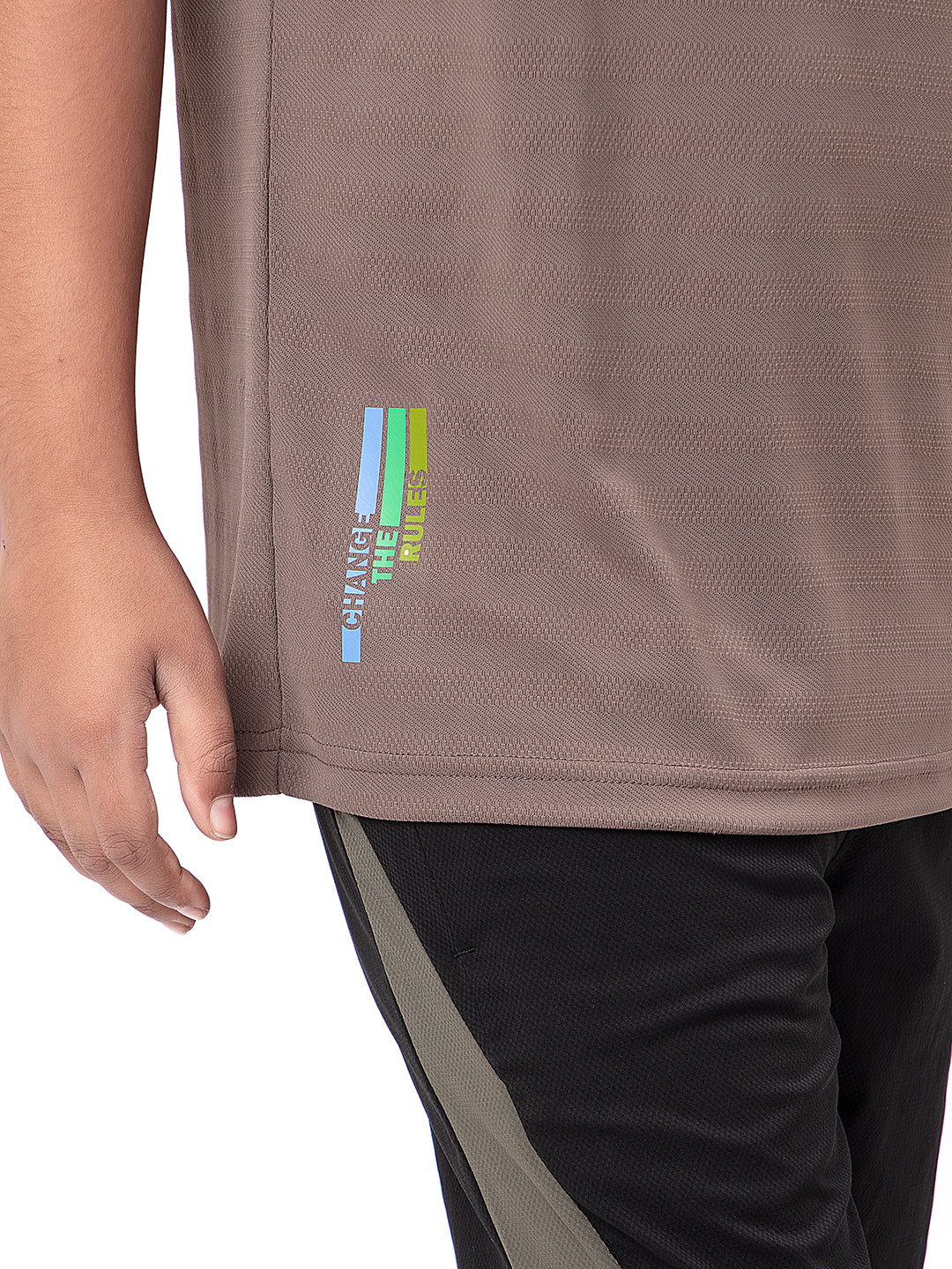 Boys Solid Slim Fit Crew Neck T-shirt with DOUBLE COOL - Image 6