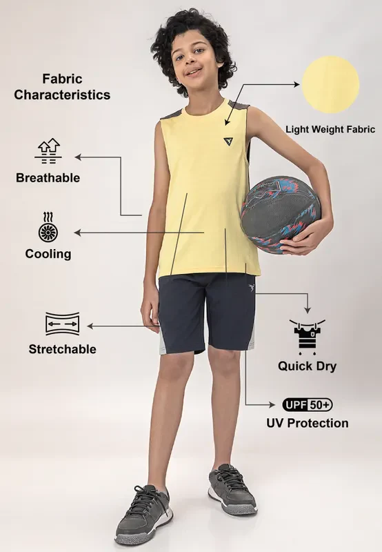 Boys Colorblock Slim Fit Crew Neck T-shirt with TECHNO COOL+ - Image 2