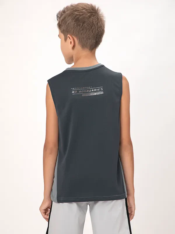 Boys Colorblock Slim Fit Crew Neck T-shirt with TECHNO COOL+ - Image 2