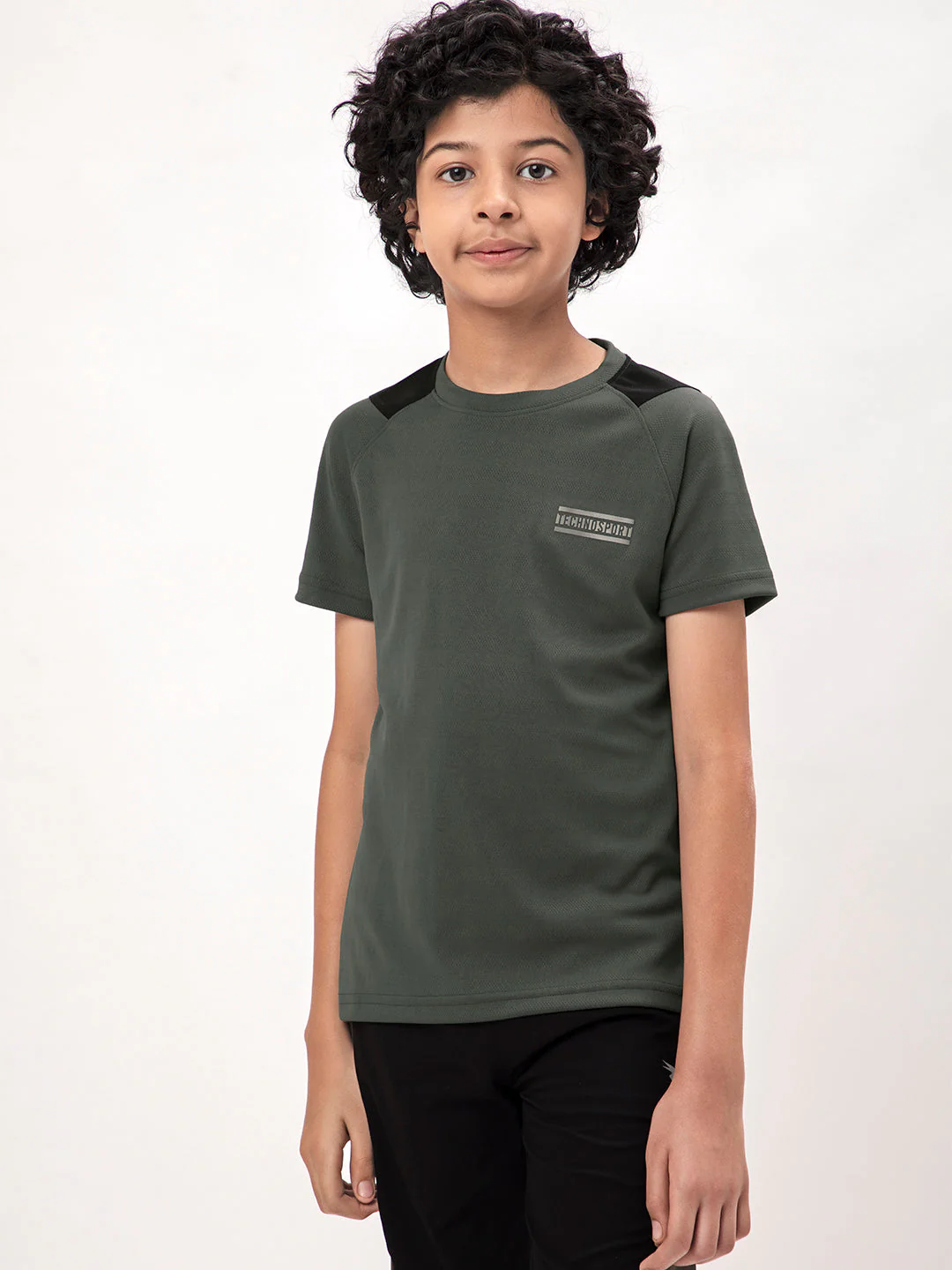 Boys Colorblock Slim Fit Crew Neck T-shirt with TECHNO COOL+ - Image 2