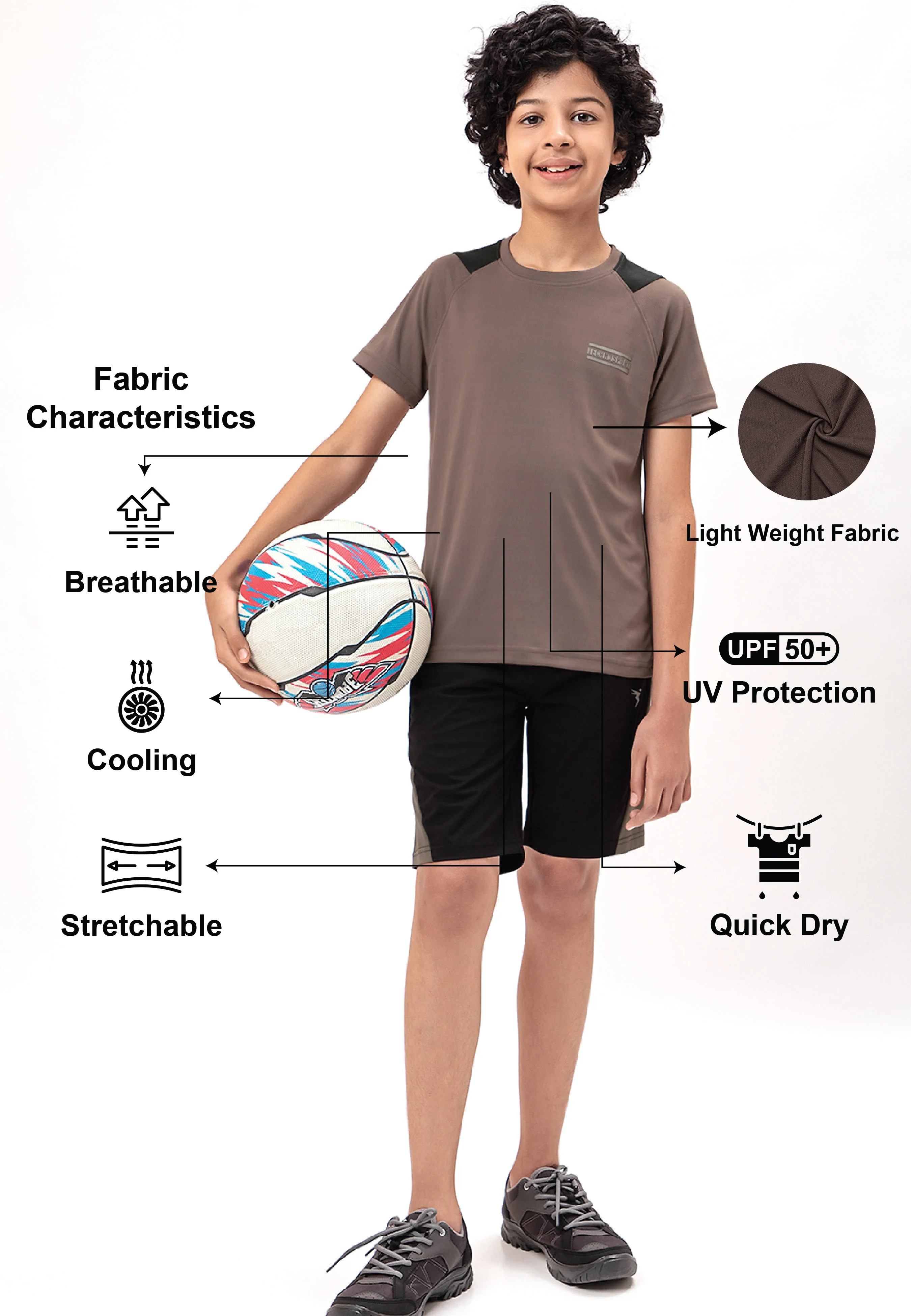 Boys Colorblock Slim Fit Crew Neck T-shirt with TECHNO COOL+ - Image 4