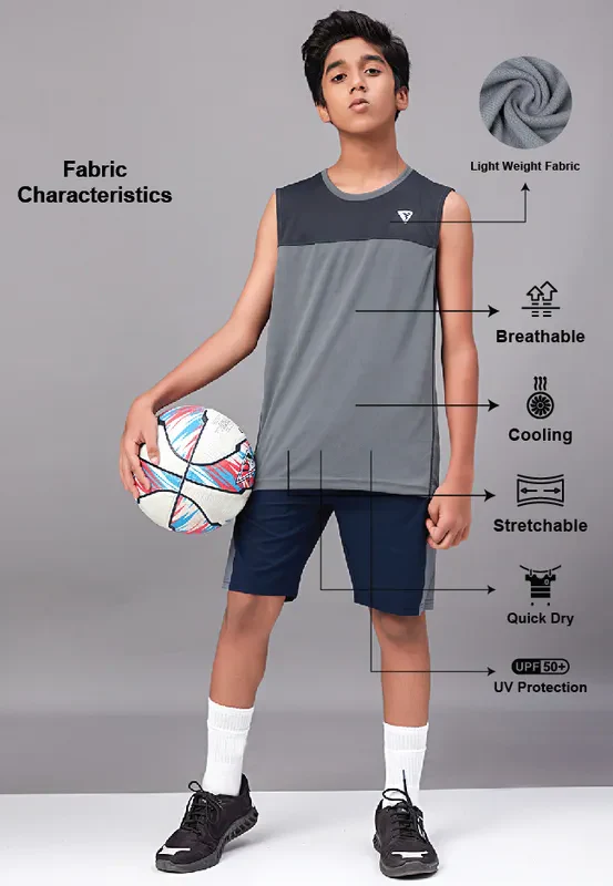 Boys Colorblock Slim Fit Crew Neck T-shirt with TECHNO GUARD - Image 4