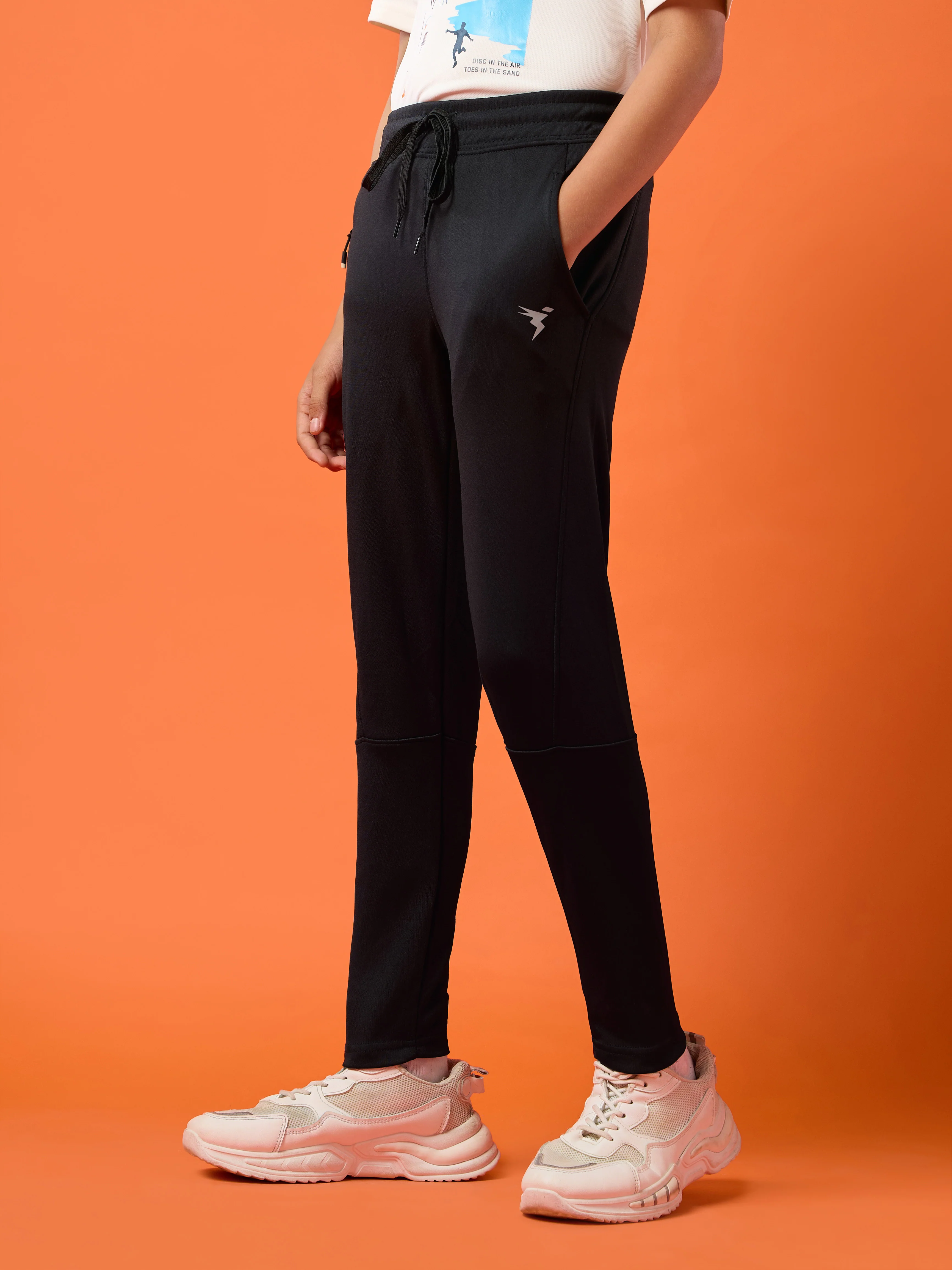 Boys Solid Slim Fit Trackpants with TECHNO GUARD - Image 4