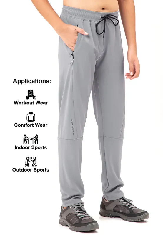 Boys Solid Slim Fit Trackpants with TECHNO GUARD - Image 3