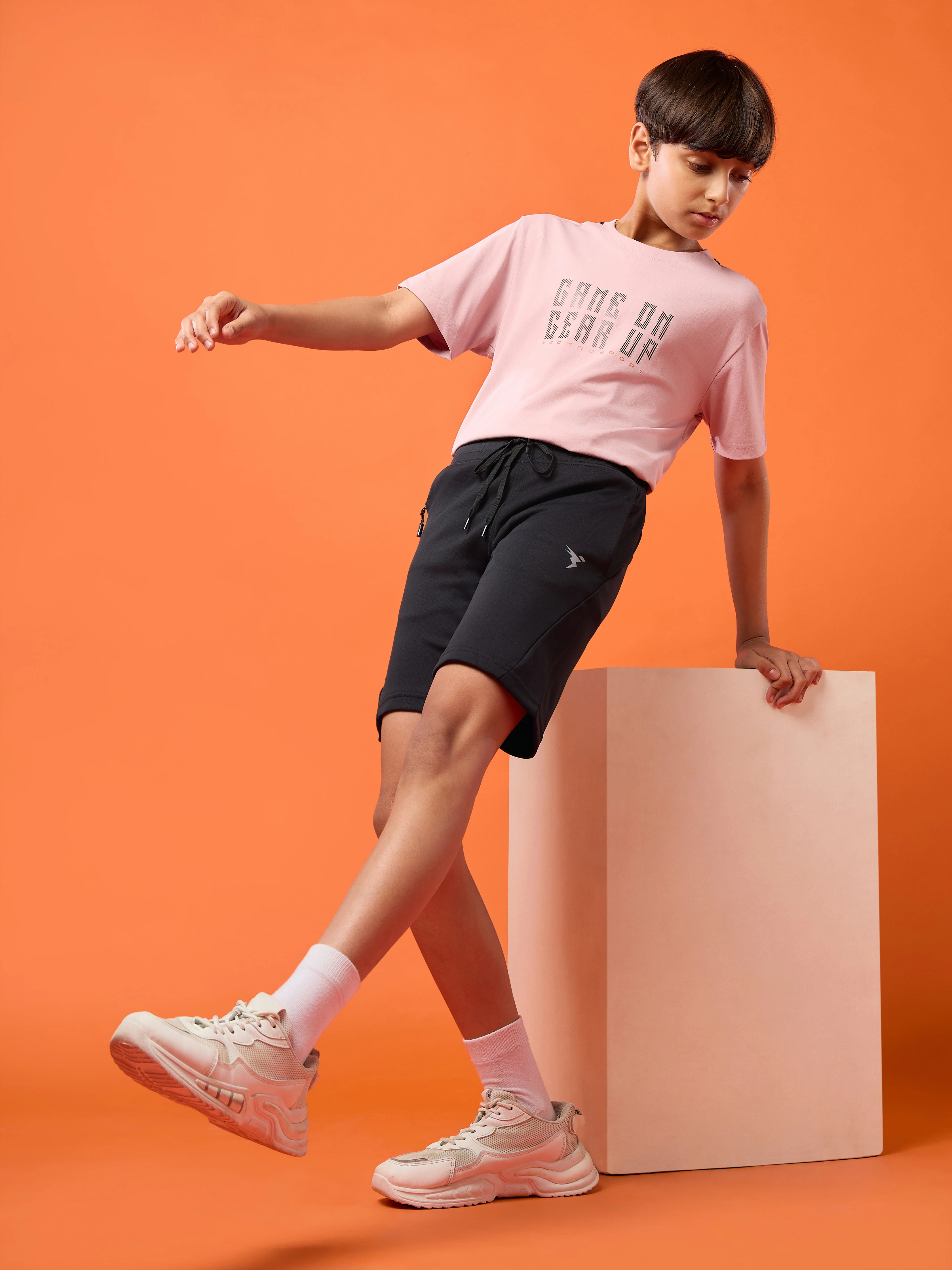 Boys Solid Slim Fit Shorts with TECHNO GUARD - Image 5