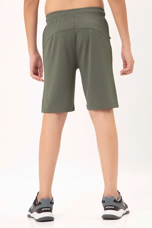 Boys Solid Slim Fit Shorts with TECHNO GUARD - Image 2