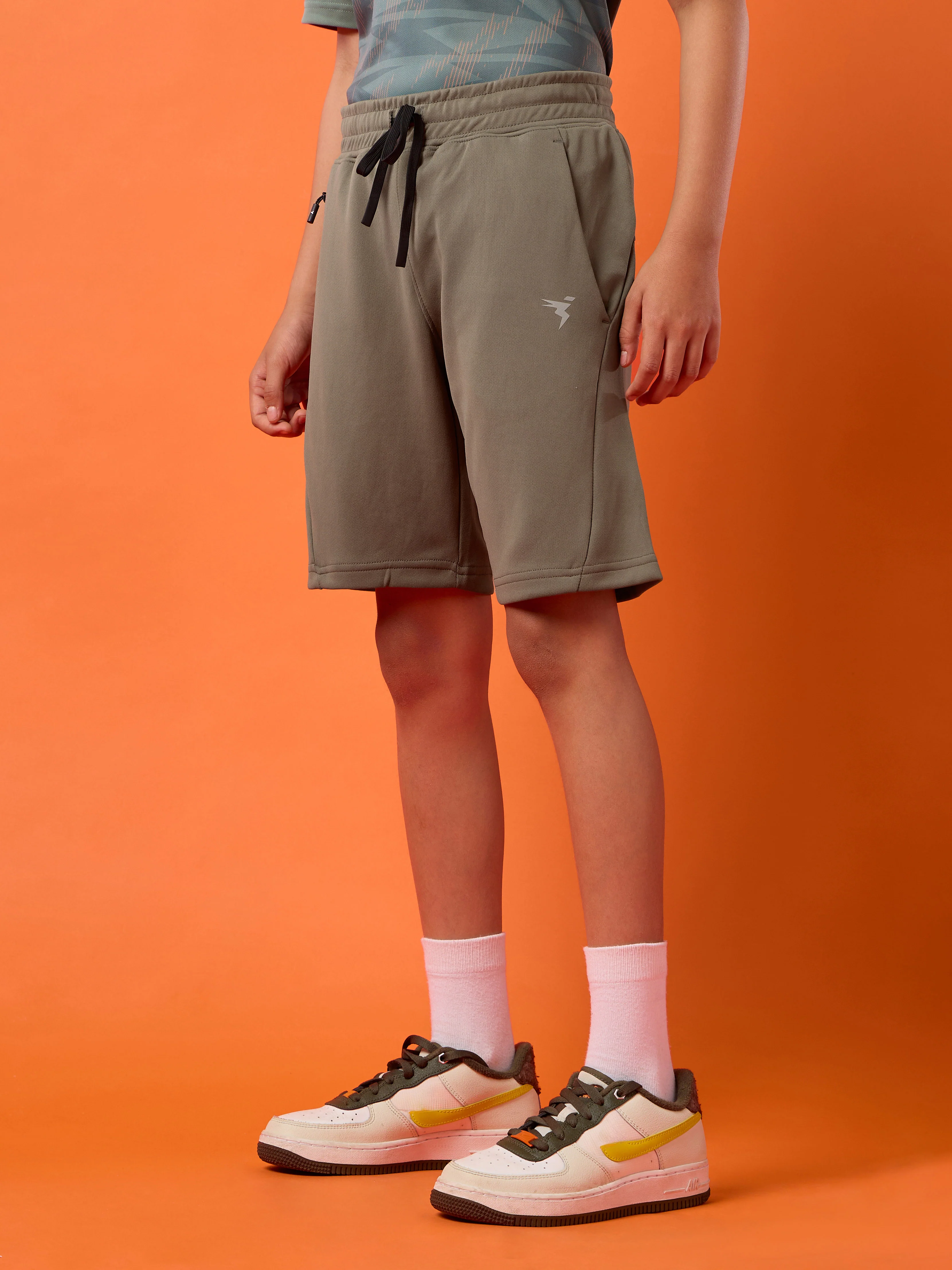 Boys Solid Slim Fit Shorts with TECHNO GUARD - Image 4