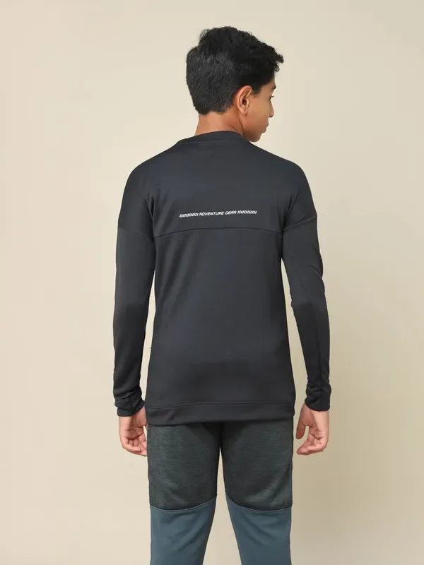 Boys Solid Slim Fit Crew Neck Pullover with TECHNO DRY - Image 3