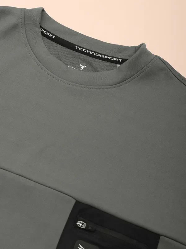 Boys Solid Slim Fit Crew Neck Pullover with TECHNO DRY - Image 6