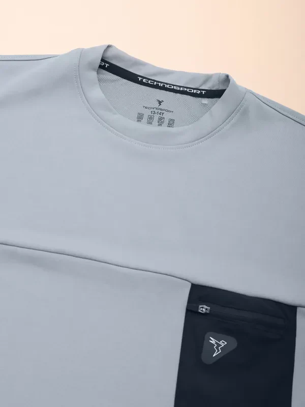 Boys Solid Slim Fit Crew Neck Pullover with TECHNO DRY - Image 7
