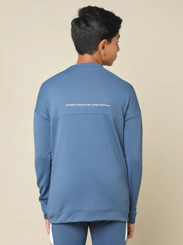 Boys Solid Slim Fit Crew Neck Pullover with TECHNO DRY - Image 3