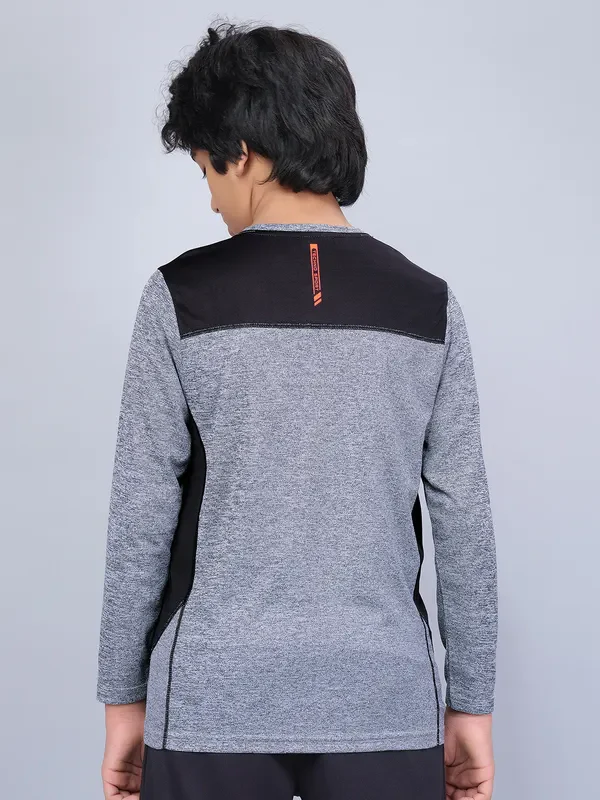 Boys Melange Slim Fit Crew Neck T-shirt with DOUBLE COOL - Image 3