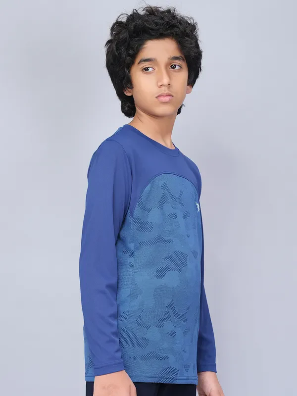 Boys Jacquard Slim Fit Crew Neck T-shirt with VENTMESH - Image 5