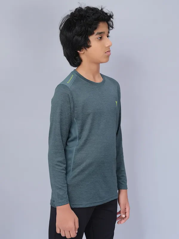 Boys Melange Slim Fit Crew Neck T-shirt with DOUBLE COOL - Image 7