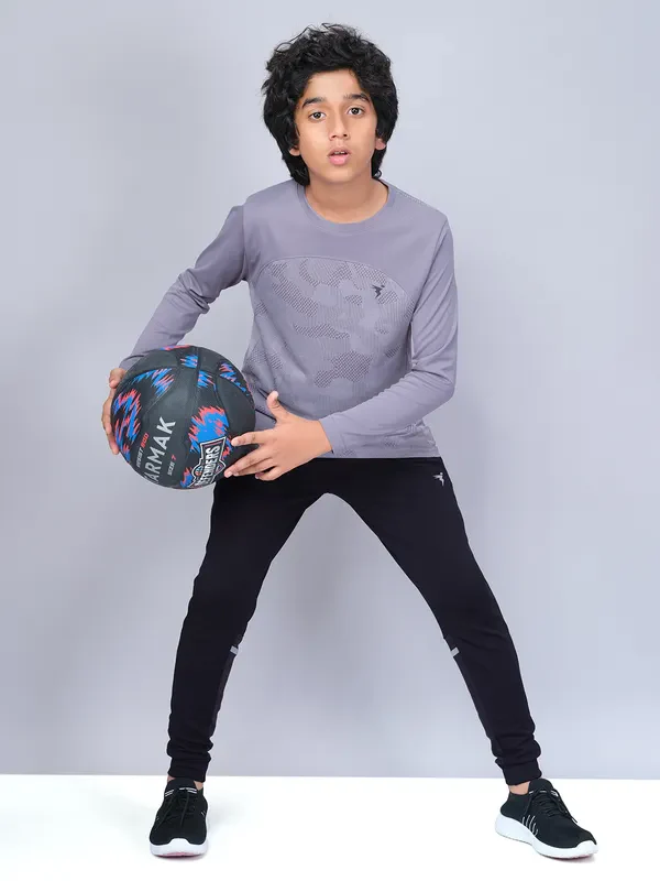 Boys Jacquard Slim Fit Crew Neck T-shirt with VENTMESH - Image 2