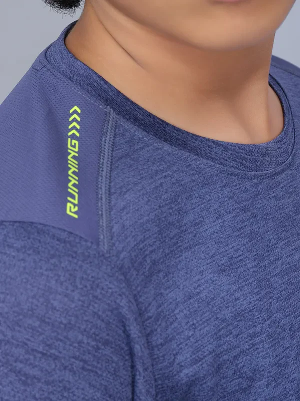 Boys Melange Slim Fit Crew Neck T-shirt with DOUBLE COOL - Image 3