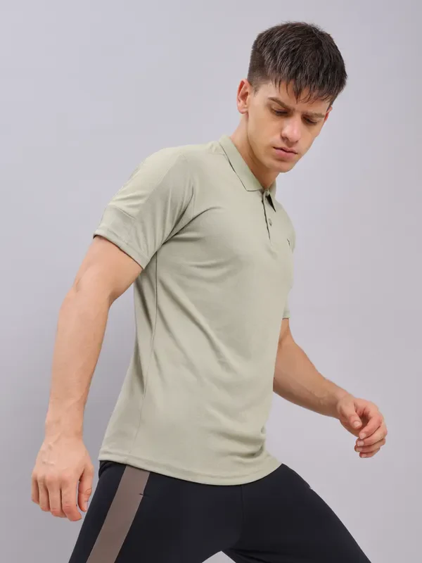 Men Melange Slim Fit Polo T-shirt with DOUBLE COOL - Image 8
