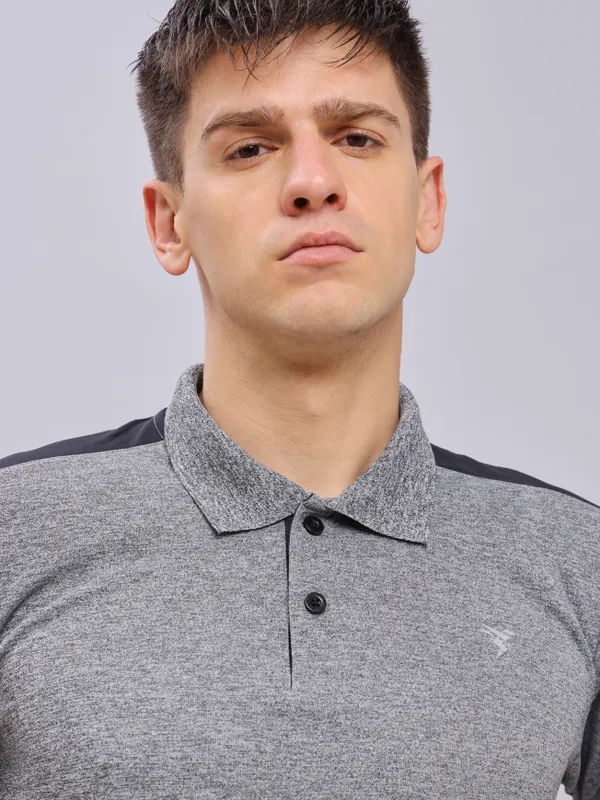 Men Melange Slim Fit Polo T-shirt with DOUBLE COOL - Image 6