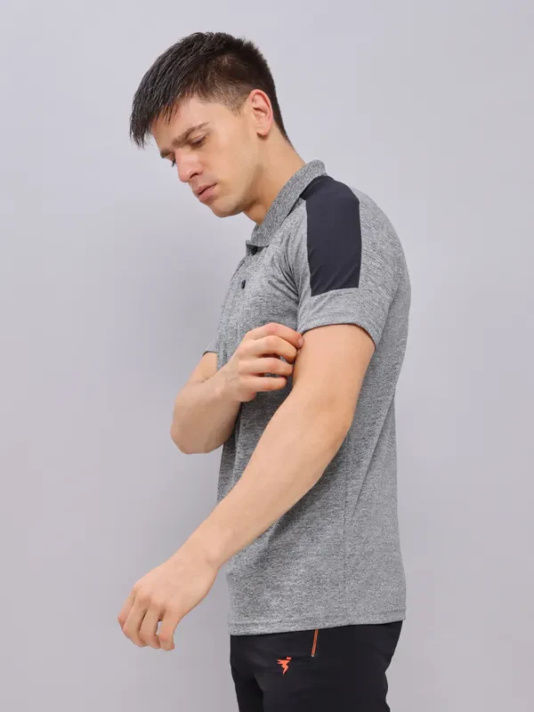 Men Melange Slim Fit Polo T-shirt with DOUBLE COOL - Image 8