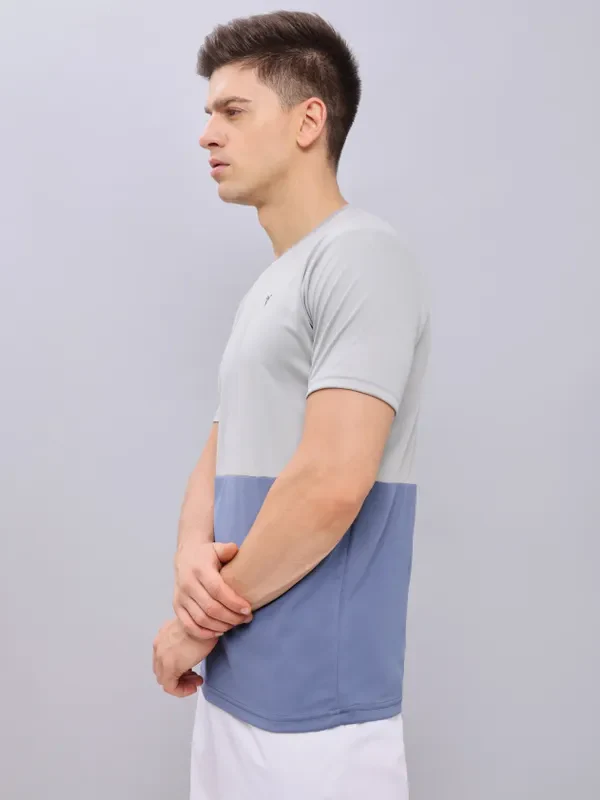 Men Colorblock Slim Fit Crew Neck T-shirt with DOUBLE COOL - Image 7