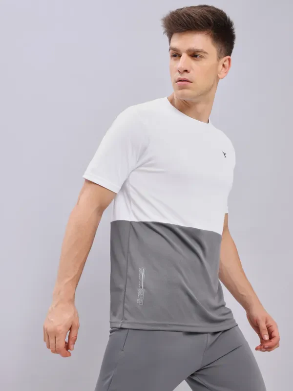 Men Colorblock Slim Fit Crew Neck T-shirt with DOUBLE COOL - Image 7