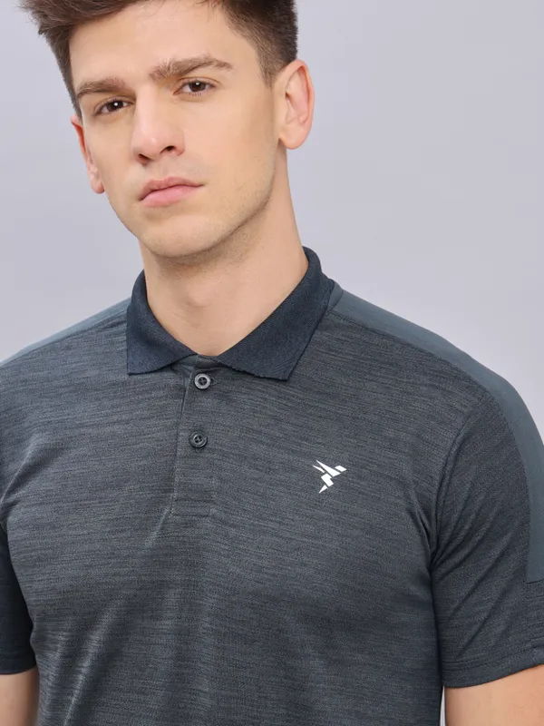 Men Melange Slim Fit Polo T-shirt with DOUBLE COOL - Image 6