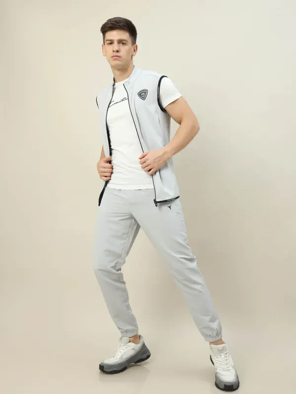 Men Solid Slim Fit Mock Neck Jacket with TECHNOLITE - Image 7
