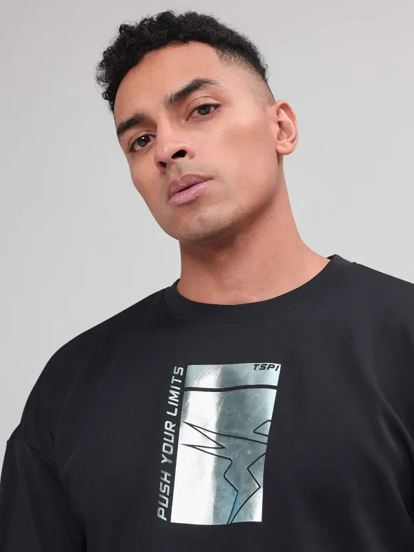 Men Printed Slim Fit Crew Neck Sweatshirt with ELASTO PLUS - Image 5