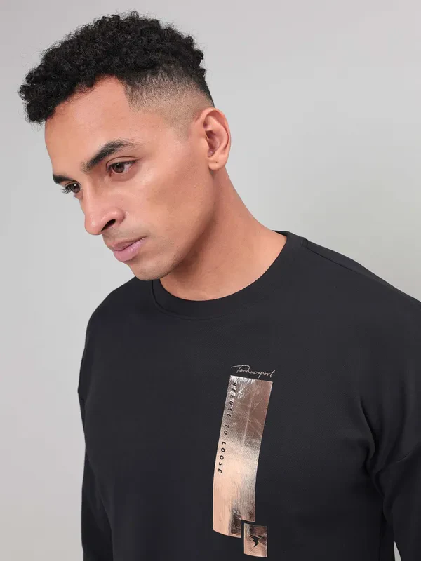 Men Printed Slim Fit Crew Neck Sweatshirt with ELASTO PLUS - Image 5