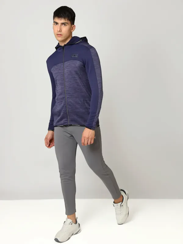 Men Melange Slim Fit Hooded Jacket with TECHNOLITE - Image 7