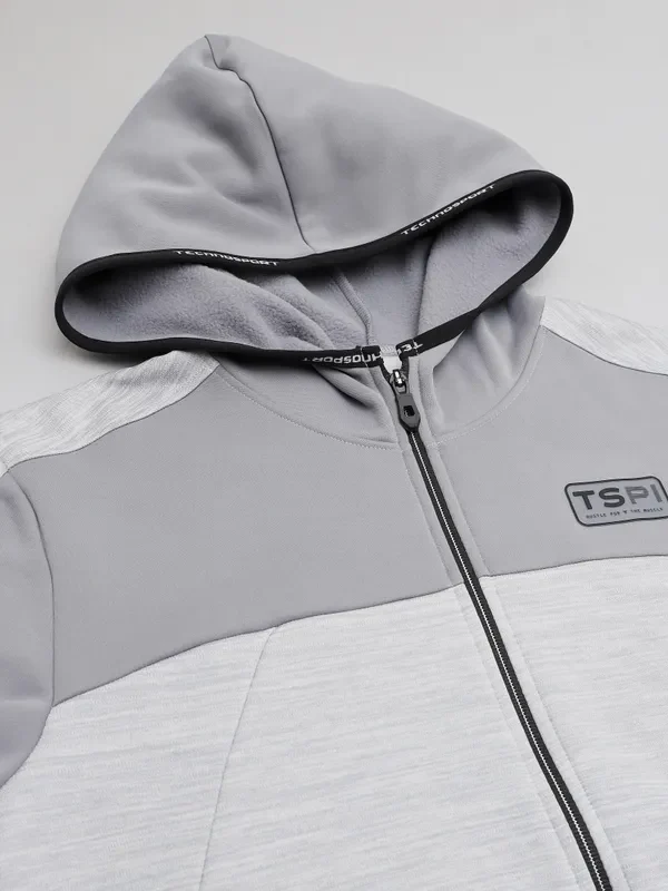 Men Melange Slim Fit Hooded Jacket with TECHNOLITE - Image 7