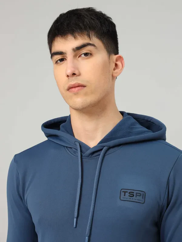 Men Solid Slim Fit Hooded Sweatshirt with TECHNO DRY - Image 7