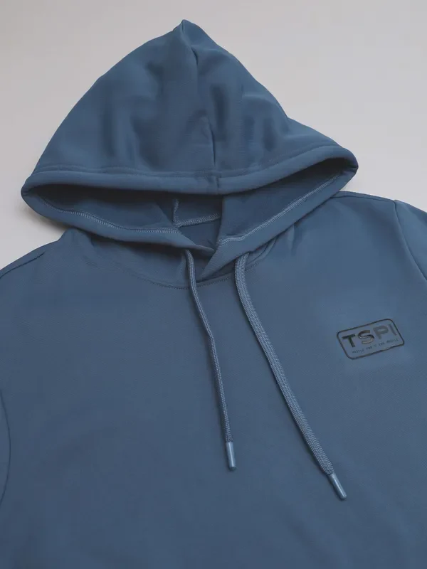 Men Solid Slim Fit Hooded Sweatshirt with TECHNO DRY - Image 8
