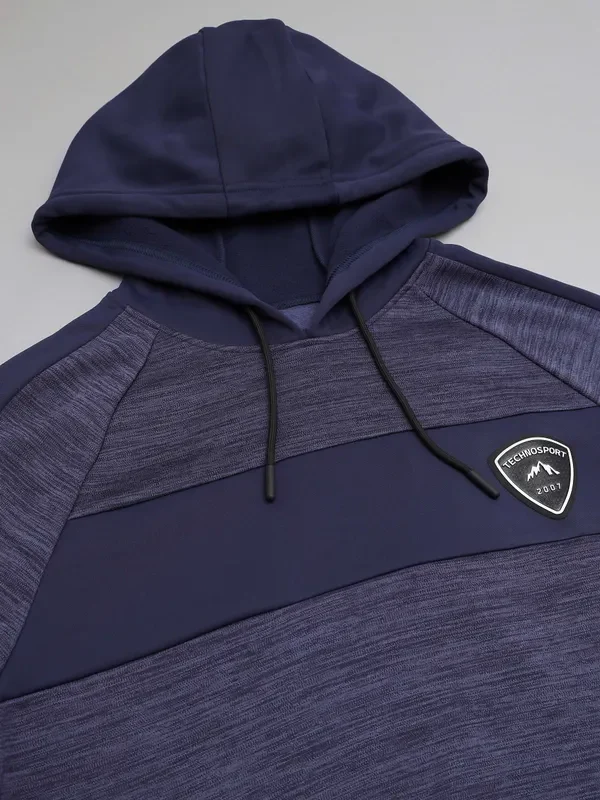 Men Melange Slim Fit Hooded sweatshirt with TECHNO GUARD - Image 6