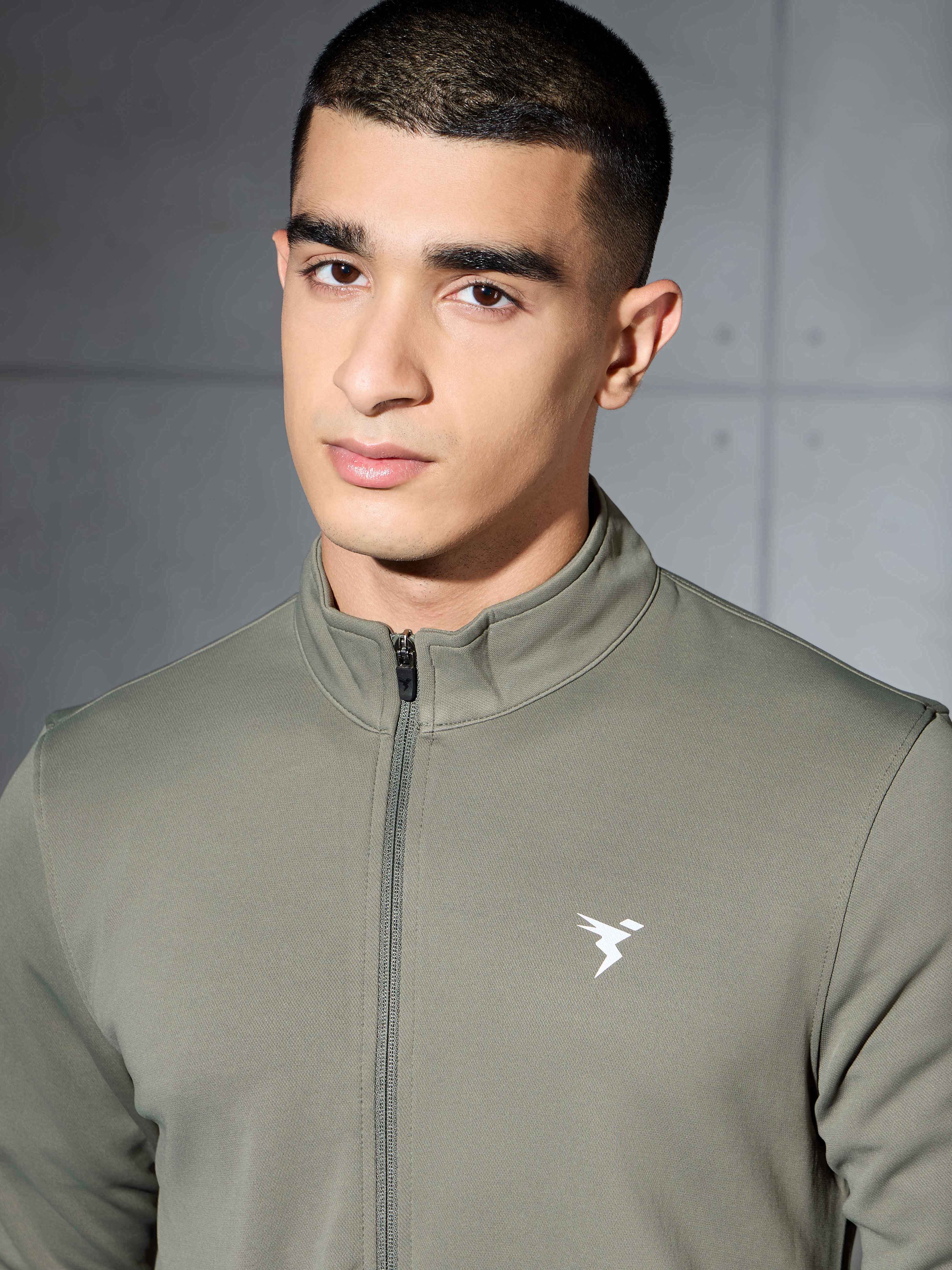 Men Solid Slim Fit Mock Neck Jacket with ELASTO PLUS - Image 6