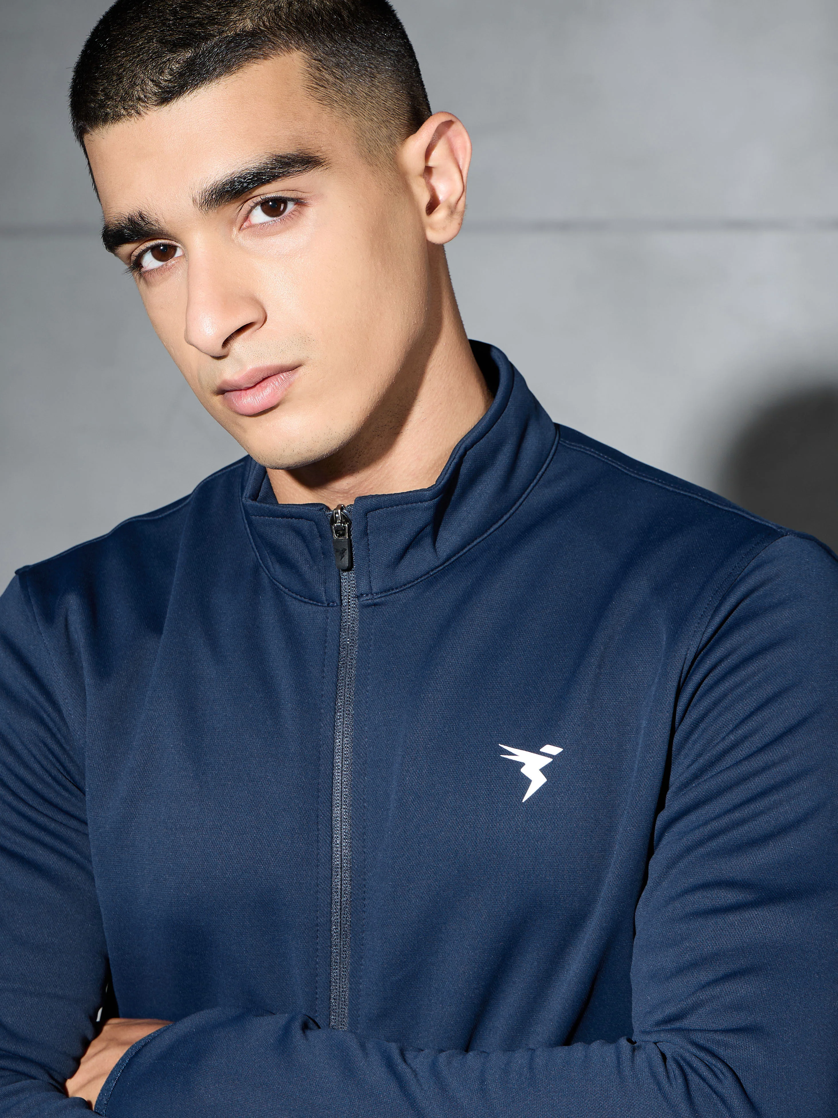 Men Solid Slim Fit Mock Neck Jacket with ELASTO PLUS - Image 5