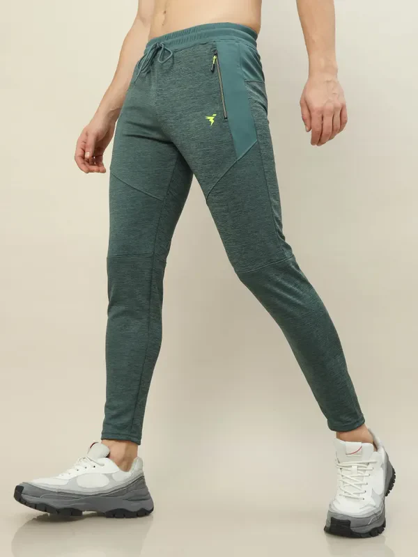 Men Melange Slim Fit Trackpants with TECHNO DRY - Image 5